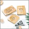 Other Home Garden Mtistyle Wooden Soap Dish Bamboo Mildewproof Drain Holder Drop Delivery Dhgh2