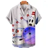 Men's Casual Shirts Bowling Hawaiian Plus Size Men's Short Sleeve Beach Vacation