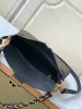 품질 디자이너 소형 트윈니 가방 29cm 여자 갈색 리버스 캔버스 핸드백 럭셔리 검은 색 소요이드 트림 지갑 크로스 바디 어깨 체인 박스 백