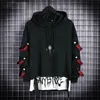 Mens Hoodies Sweatshirts Autumn Hoodie Sweatshirt Casual Black Tops Techwear Hip Hop Harajuku Patchwork Japanese Streetwear Men 3XL 230531