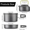 Camping kookgerei set aluminium anti -aanbak draagbare buitenkantoorgerei kettle pot cookset kookpan kom voor wandelen bbq picknick