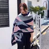 Lenços designer de marca designer de inverno lenço mulheres xale quente lady pashmina cashmere escovado cobertor grosso bandana 2023