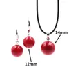 Collier boucles d'oreilles ensemble femmes élégantes pendentif corail artificiel métal couleur argent perles rondes chaîne breloques saint valentin cadeau A742