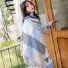 Scarves Autumn Winter Scarf For Women Fashion Soft Bufandas Korean Warm Plaid Woman Tassels Large Shawls And Wraps Pashmina