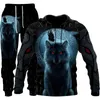 Män och kvinnor 3D -tryckt skog Wolf Style Casual Clothing Wolf Fashion Sweatshirt Hoodies and Trousers tränar Suit 0005
