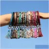 Party Favor Tassel Bangle Keychain Armband Keyring Snake Leather O Wristlet Armband Circle Charm Key Ring Holder Armbands DBC D DH6GK