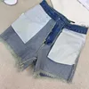 Women's Jeans Designer 23 New Style Hot Drill Pentagram Raw Edge Denim Shorts High-end Clothing YU5T