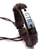 100% genuine Cowhide bracelet men woman LOVE Dream silence believe forgiven faith hope rope adjustable bracelet 50pcs/lot