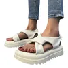 Sandaler Ladies Summer Fashion Solid Color Retro Tjock Soled Round Toe Slip on Walking for Women With Arch Support and Comfort