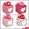Other Festive Party Supplies 12Pcs /Set Valentines Day Hug Kiss Me Pink Cookie Gift Box Threensional Cartoon Couple Gifts Drop Del Dhf6O