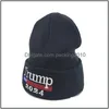 Party Hats 2024 Donald Trump Sticked Hat Woolen Caps Håll Amerika stora broderade mössa mössa uni varm vinter beanie droppleverans dhpce