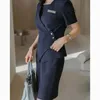 Abito a due pezzi Elegante gonna professionale Blazer Fashion Slim Fit High Front Desk Abbigliamento formale Business Office Lady Work Uniform Women Suit