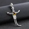 Pendentif colliers mode couleur argent Erlang dieu Tianyan collier croix oeil du diable longue chaîne pour hommes femmes bijoux cadeaux