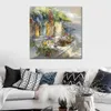 Belle Italie Jardin Toile Art Peint À La Main Impressionniste Paysage Véranda en Mer Willem Haenraets Peinture pour Décor De Bureau