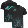 2023 F1チームユニフォームカジュアルな通気性クイックドライニングTシャツ短袖丸い首No.44ドライバーのユニフォームプラスサイズカスタムレーシングスーツ