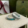 20% rabatt 2023 Nya designer smycken armband halsbandstillbehör antik grön emalj ring ljus marmor sammanlåsande vävd rörledning par generation