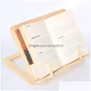 Other Desk Accessories Wood Book Stand Holder Adjustable Portable Wooden Bookstands Laptop Tablet Study Cook Recipe Books Stands Der Dhted