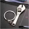 Andra handverktyg Creative Mini Wrench KeyChain Metal Keyring Unisex Key Chain Ring Tool Lage Bag Pendant Gift Anpassningsbar VF1548 DR DHG9D