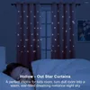 Curtain Curtains For Living Room Kids Girls Bedroom Decoration Ring Type Free Of Punch Gauze Hollow Out Stars Full Sunshade 134x213cm