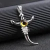 Pendentif colliers mode couleur argent Erlang dieu Tianyan collier croix oeil du diable longue chaîne pour hommes femmes bijoux cadeaux