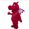 Costumes de mascotte de dragon léger rouge de taille adulte Costume de fantaisie de bande dessinée pour le costume de carnaval de mascotte de thème d'animal adulte déguisement d'Halloween