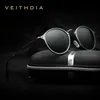 Veithdia Brand Designer Solglasögon Fashion Sun Glasses Vintage Polarised Coating UV400 Lens Round Male Eyewear For Women VT6358 L230523