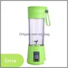 Autre Cuisine À Manger Bar Mtifunctional Portable Usb Presse-agrumes Électrique Pour La Cuisine Rechargeable Mini 380Ml Mélangeur De Jus De Légumes D Dh8Tv