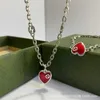 bijoux de créateur bracelet collier bague émail Bracelet utilisé colle goutte rouge amour pêche coeur clavicule chaîne pour hommes femmes de haute qualité