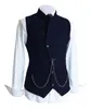 Jackets de traje masculino colete de cowboy western steampunk terno de casamento coletescoat herringbone padrão