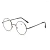 Solglasögon ramar mode metall läsglasögon retro runda ram glasögon kvinnor män ultraljus hartsglasögon förstorande synvård 1.0-