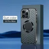 Capa luxuosa de metal com dissipação de calor e resfriamento para iphone 12 13 14 pro max, capa magnética de alumínio para iphone 13 14 promax