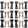 Pochoirs 12Sheet / Set Large Henné Hand Tattoo Pochies Fleur paillettes aérographe Mehndi Modèle de tatouage au henné indien Pochoir pour peinture à la main