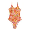 Damen-Bademode, Bikini, 2023, Damen-Badeanzug, einteilig, Blumenmuster, verstellbarer Schultergurt, Damen-Einteiler, M