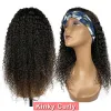 Cabelo humano bandana peruca corpo onda de água profunda kinky jerry encaracolado máquina completa sem renda para preto women1393294