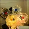 Decorazione per feste San Valentino Led Rose Ball Luminoso Colorf Bouquet Decorazioni per palloncini Regali Ornamenti trasparenti Vtky2257 Drop Dh74J