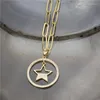 Pendant Necklaces 16inch 10pcs/lot Fashion Cz Charm Necklace Star/heart Shape Cubic Zircon Component Plated Chain Wholesale