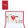 Grußkarten 3D Up Moon Love Valentinstagskarte Jahrestag Geburtstagsgeschenke Postkarte Hochzeitseinladungen mit Umschlag