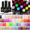 Kits Lilycute 129 Colors Nail Gel Pools Set Glitter Semi Permanente Hybride gel Varnish Basis Topjas afwezig UV LED DIY NAK ART KIT