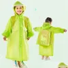 Regenjassen Mode Schooltas Regenjas met capuchon Eva Kinderen Poncho Kinderregenkleding Reisregenjas 5 kleuren Waterdichte kleding Dh0737 Drop Dhcsa