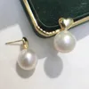 Stud Earrings YIKALAISI 925 Sterling Silver Jewelry For Women 8-9mm Round Natural Freshwater Pearl Heart Shape Wholesales