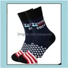 Party Favor Trump 2024 Coton Chaussette Lets Go Brandon Bas Chaud Automne Hiver Homme Femmes Maison Casual Sport Chaussettes Drop Delivery Gard Dh2Hi