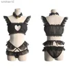 Slips Slipje Sexy Hart Hol Vrouwen Lingerie Set Lolita Bh Intimates Anime Cosplay Kostuum Transparant Ondergoed Bh en Panty Set L230518