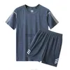 Herrspårar Herrens spårdräkt snabb torr fitness t-shirt sportdräkt kläder som kör jogging shorts träning träning set sportkläder 2 datorer set j230531