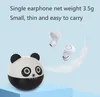 Panda Headphones Creative Cute Cartoon TWS Mini Earphones Smart Wireless Bluetooth Headset HIFI Music Earbuds For Huawei Samsung Iphone Black White Charging Case