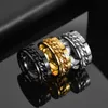 Band Rings Letdiffery Cool Stainless Steel Rotatable Men Ring High Quality Spinner Chain Punk Women Jewelry for Party Gift J230531