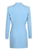 Casual Kleider Mode Sky Blue V-ausschnitt Volle Hülse Kristall Quasten Frauen Robe Herbst Bodycon Party Elegante Feiern 2023 Kleid vestido