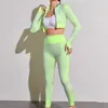 Tute da donna Set da yoga da donna in 3 pezzi senza cuciture abbigliamento sportivo abbigliamento da palestra fitness maniche lunghe HighJavaScript vita e gambe P230531