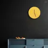 Zegary ścienne Estetyczne żółte duża zegar nowoczesne minimalistyczne 3D zegarki 3