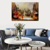 Handmade Willem Haenraets Impressionist Landscape Oil Painting of City View for Bedroom Decor