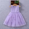 Девушка платья для девочек платье русалки для детей девочки Принцесса вечеринка день рождения сетчатое платье с цветами аппликации шариковые платья цвет